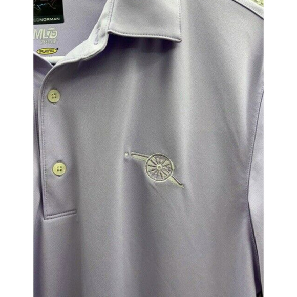 Mens Greg Norman Shirt Size Medium Purple Short Sleeve Golf Polo - Picture 2 of 10